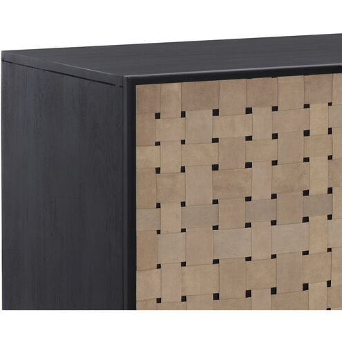 Omari 80 X 22 inch Suede Light Tan Leather Sideboard, Large